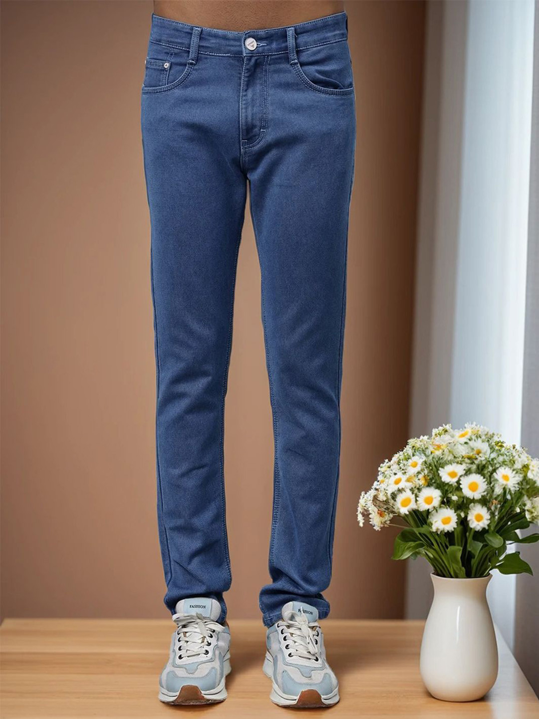 AWACK Men Comfort Regular Fit High-Rise Pure Cotton Stretchable Jeans
