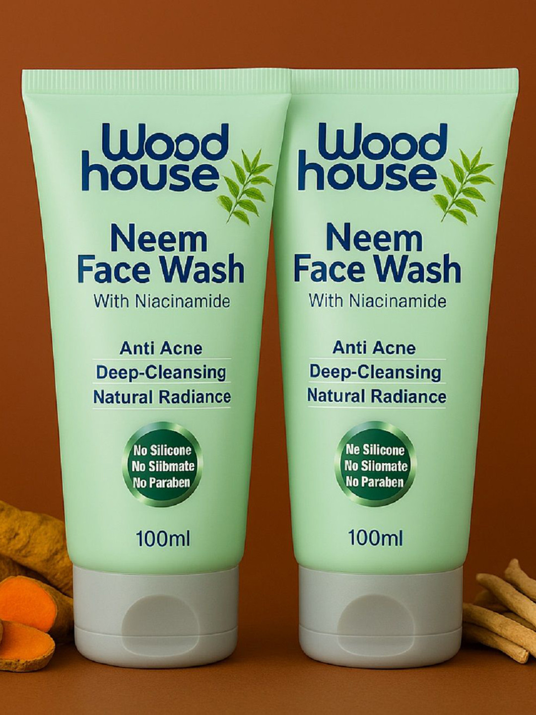 Wood House Set Of 2 Neem Face Wash With Niacinamide - 100 ml Each