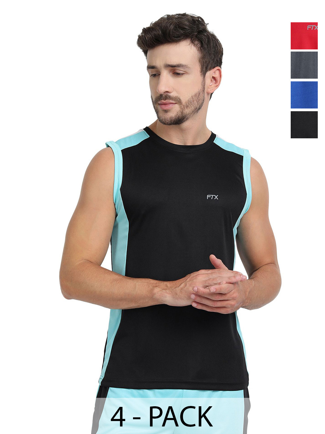 FTX Pack Of 4 Round Neck T-shirts