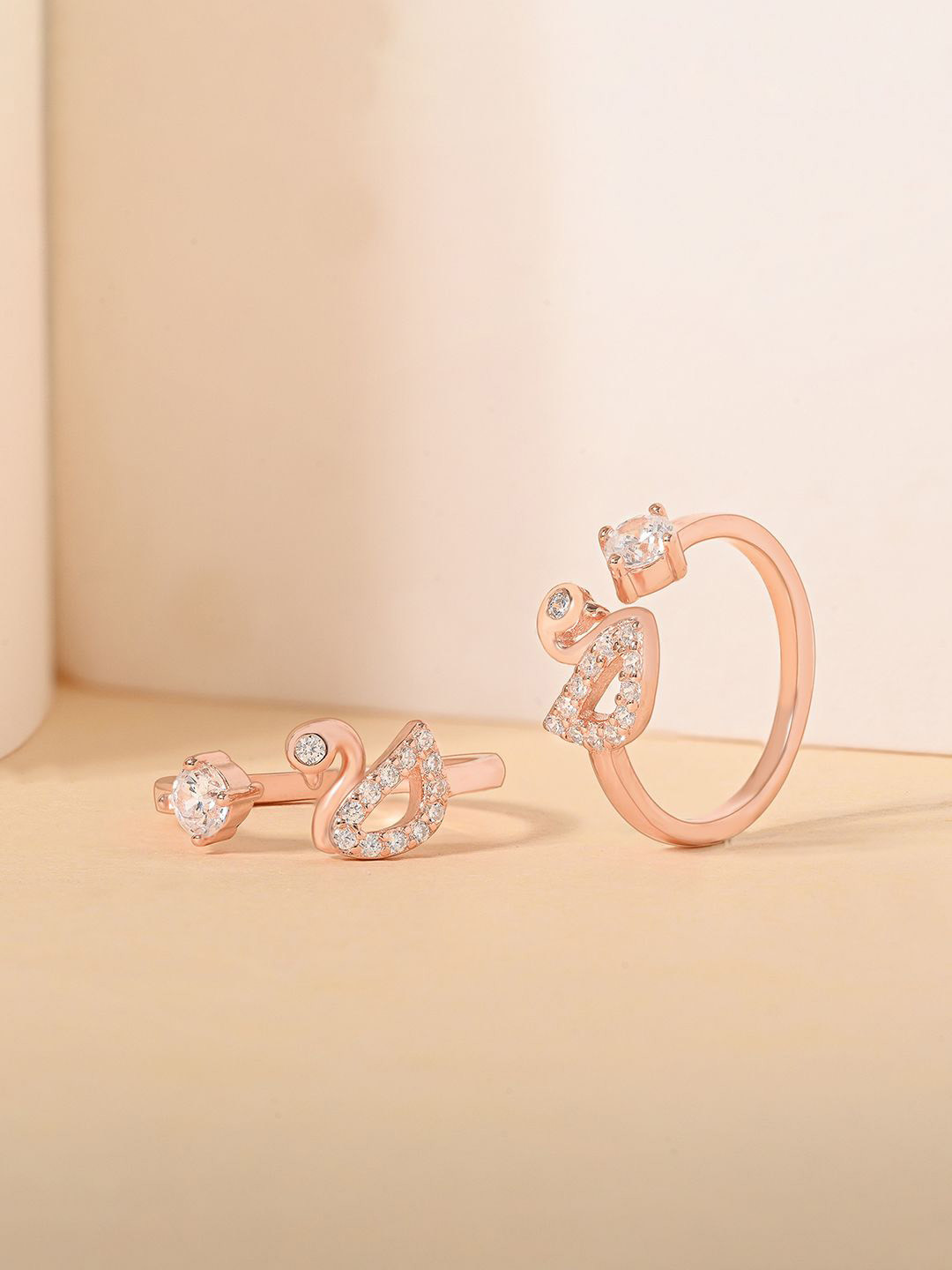 TOUCH925 925 Silver Studded Duck Toe Rings