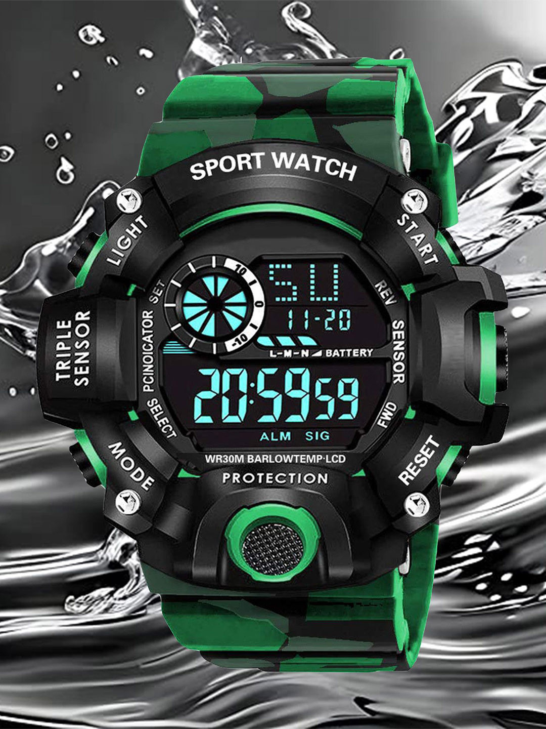THE SHOPOHOLIC Men Dial & Straps Multi Function Digital Watch G-Water-Army Green