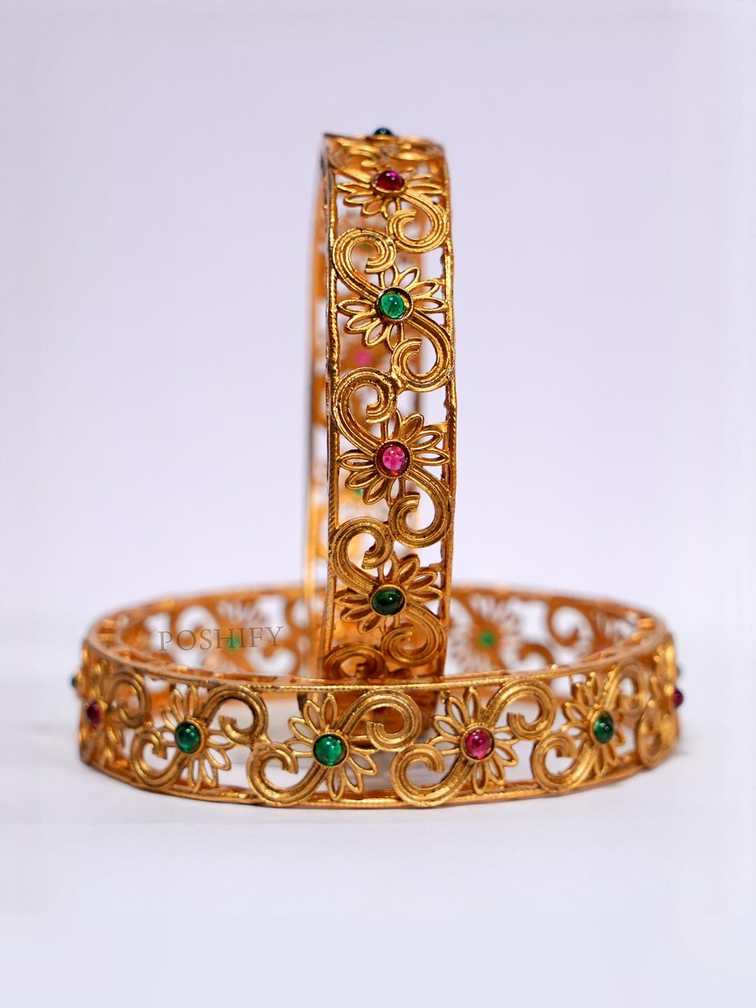 Luxury Gold Plated Pure Brass Bangles 2371-2086 Stylish Traditional Bangle