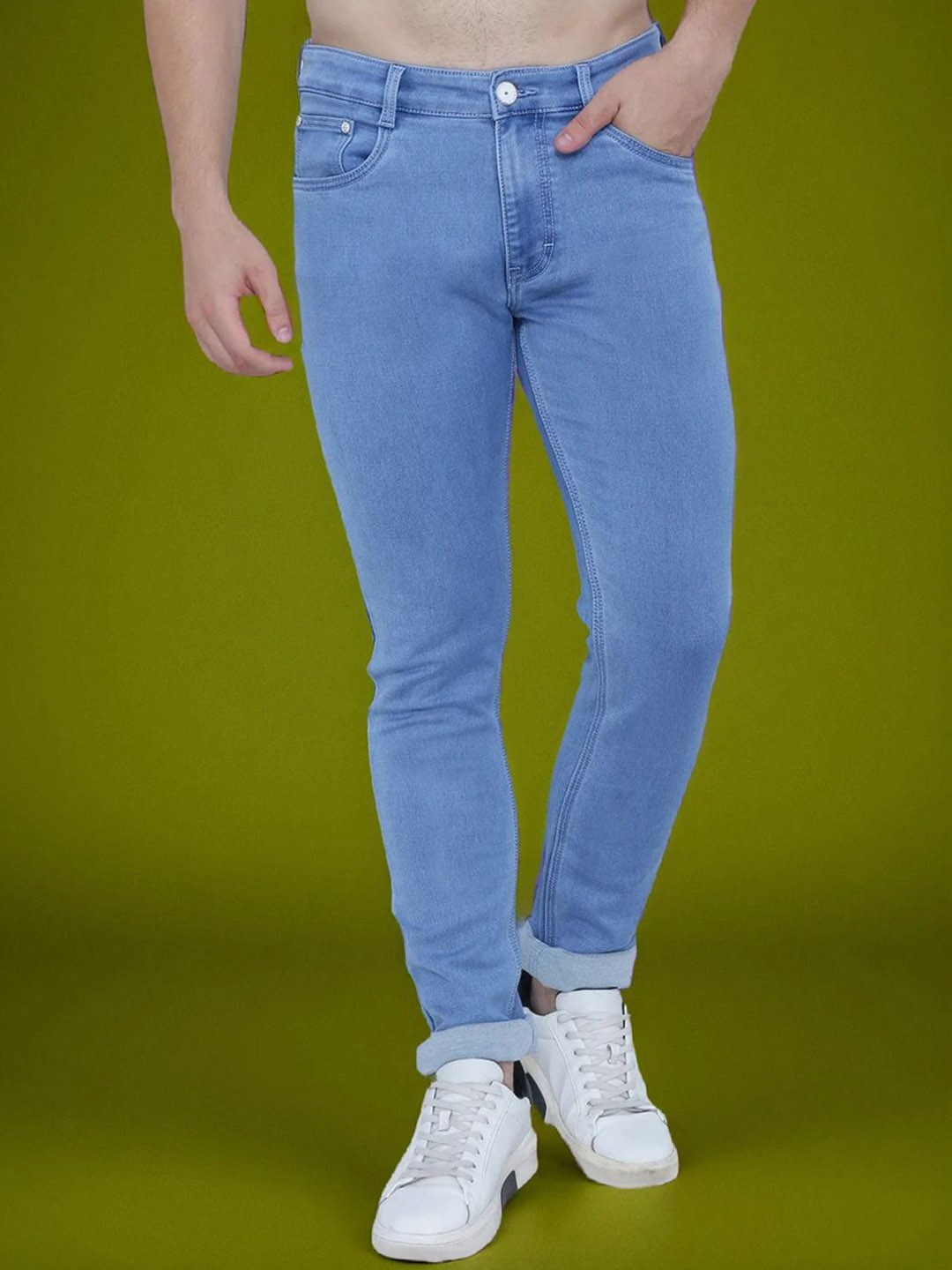 AWACK Men Comfort Regular Fit High-Rise Stretchable Jeans