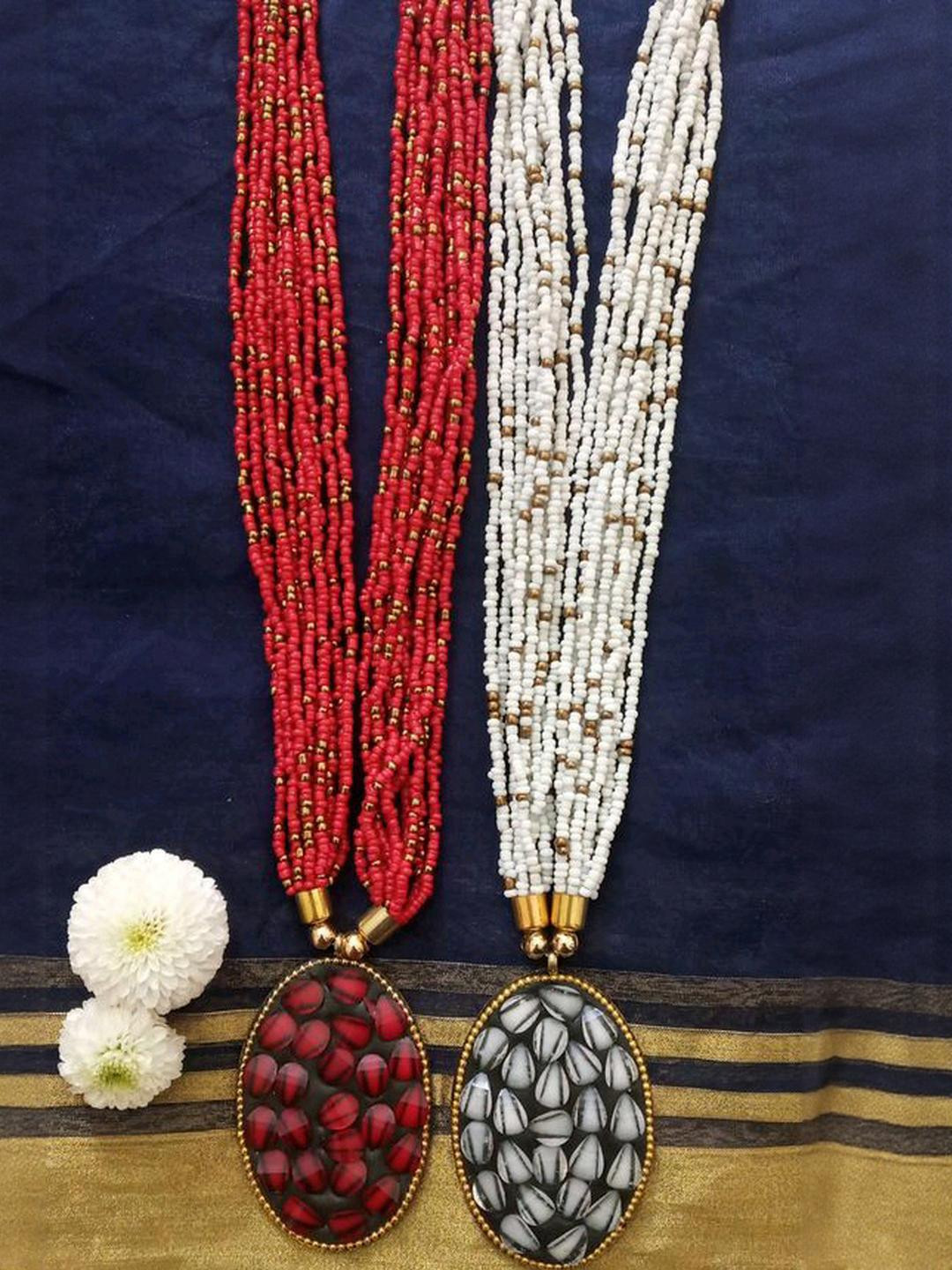 Grace Collections Women Set Of 2 Beaded Minimal Chains