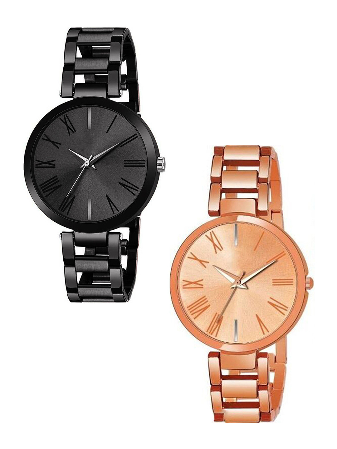 THE SHOPOHOLIC Women Pack Of 2 Mother of Pearl Dial & Stainless Steel Analogue Watch TNR-B-G
