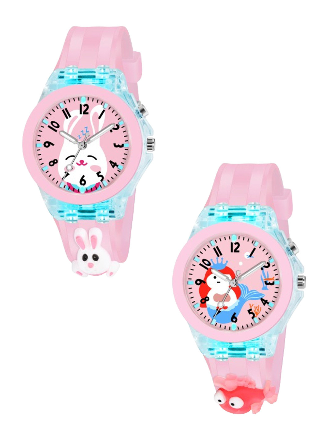 THE SHOPOHOLIC Kids Printed Dial Analogue Watch Pink Rabit-Fish