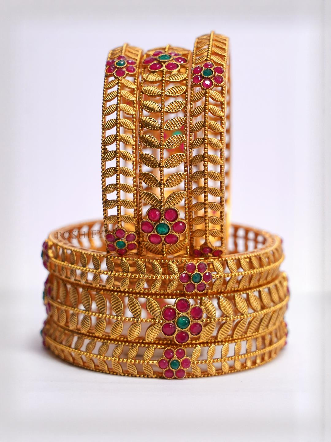 Luxury Gold Plated Pure Brass Bangles 2228-1666 Stylish Traditional Bangle