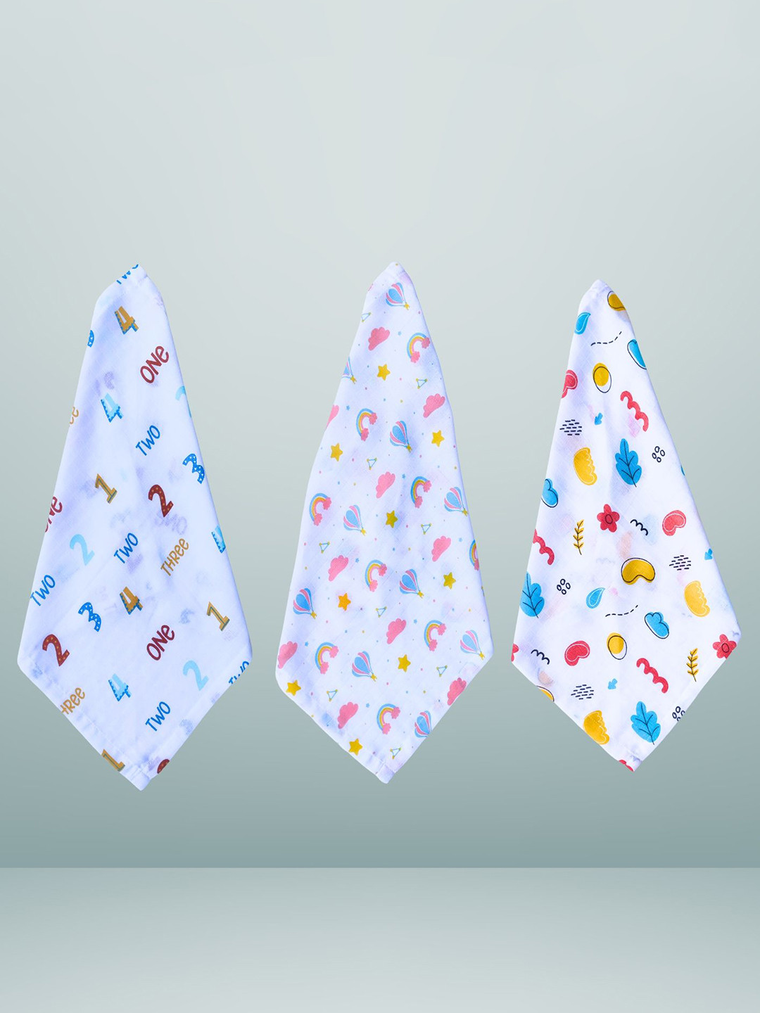 BAESD Set Of 3 Printed Baby Wash Cloths