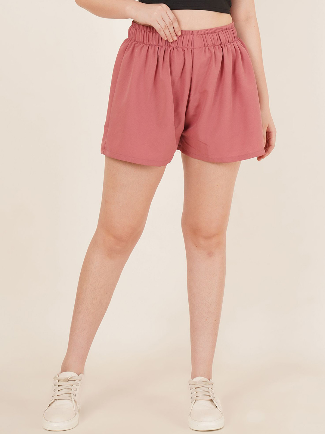 Parona Women High-Rise Relexed Fit Training or Gym Shorts