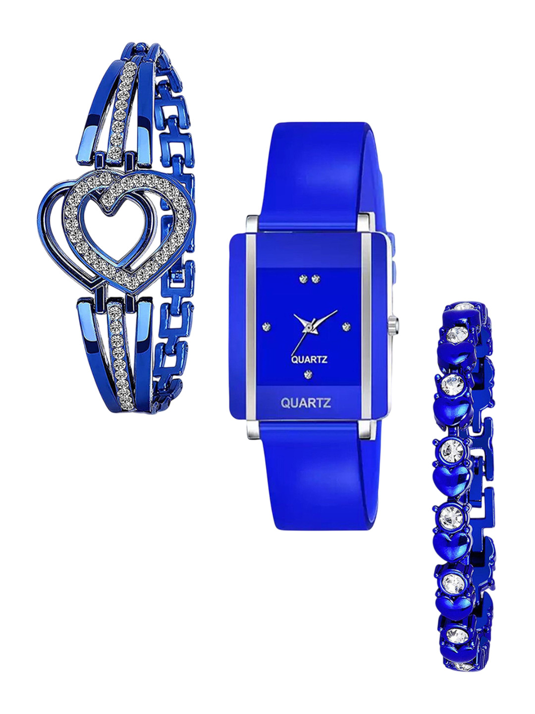 THE SHOPOHOLIC Women Embellished Dial Watch Gift Set KAWA BLUE-2BR