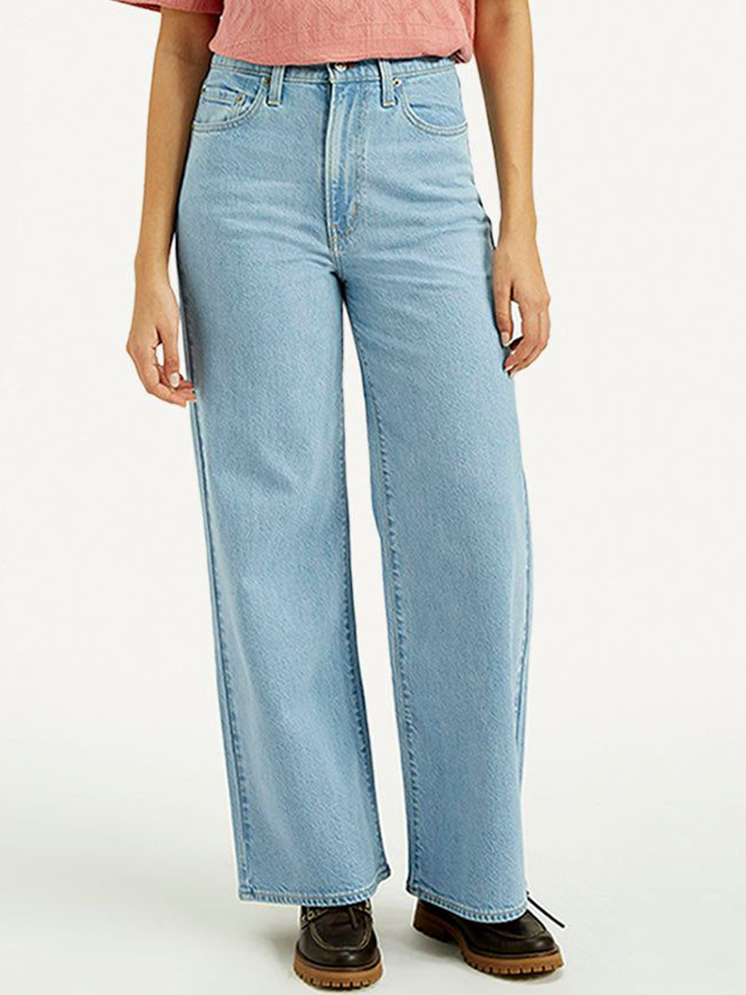 Levis Women High-Rise Stretchable Wide Leg Jeans