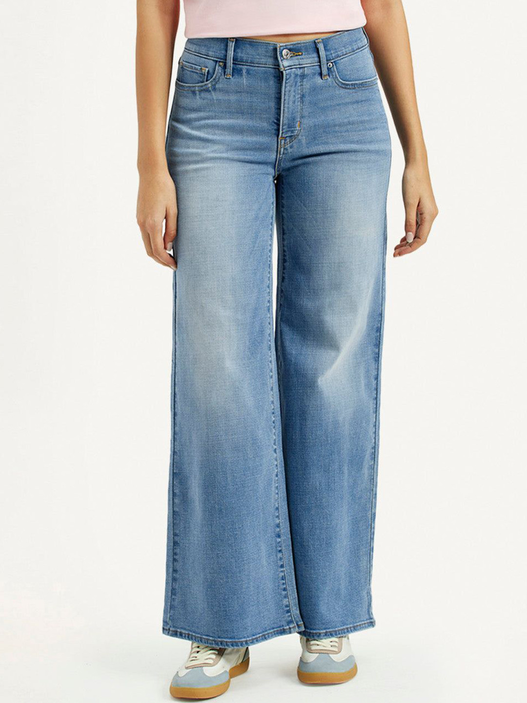 Levis 318 Women Flared Mid-Rise Heavy Fade Stretchable Jeans