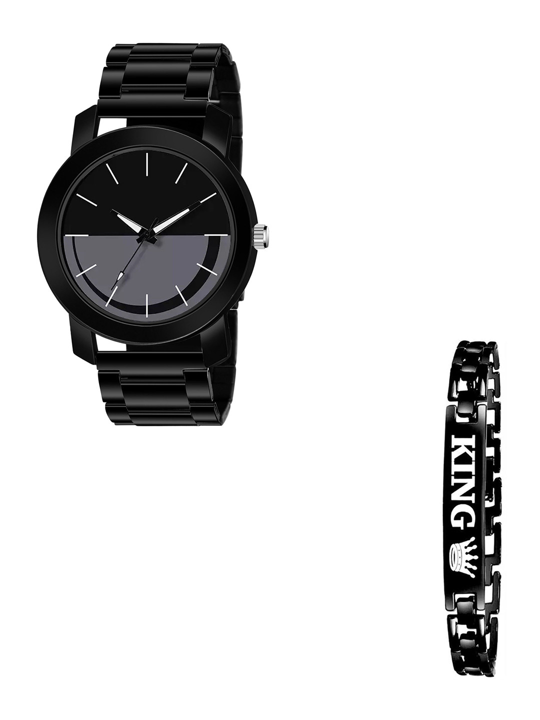 THE SHOPOHOLIC Men Analogue Watch METAL-BLACK-001-KING