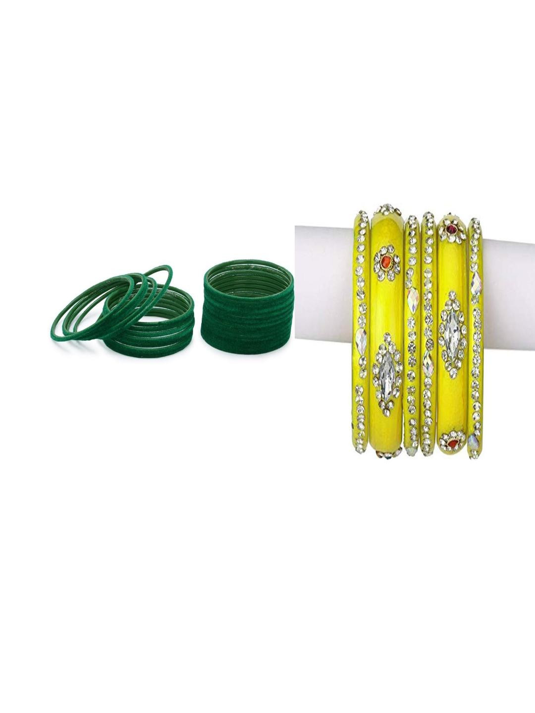 Somil Women Combo of Yellow & Green Bangles Set