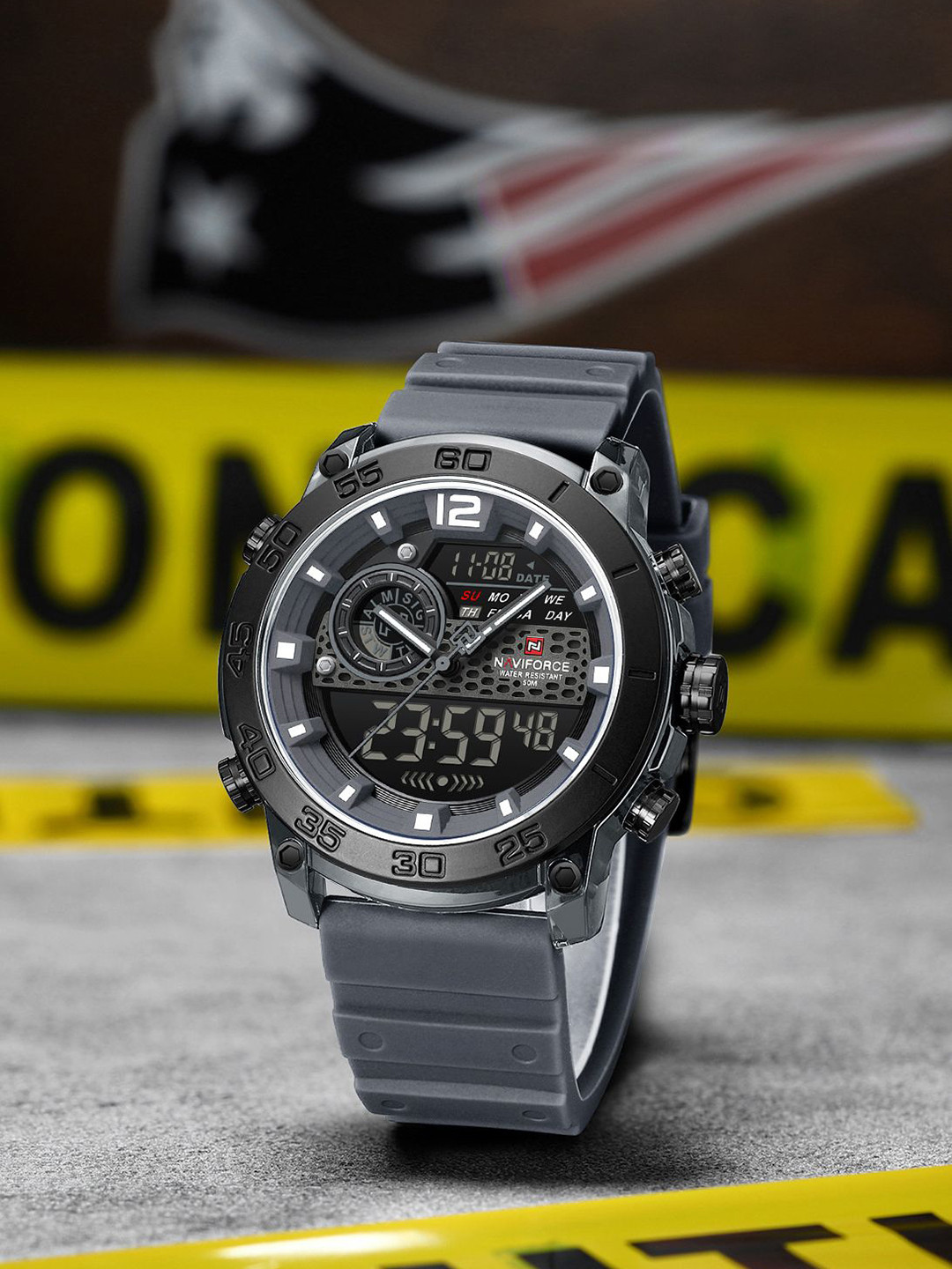 Naviforce Men Dial & Straps  Analogue and Digital Watch NF6104_TGY W TGY