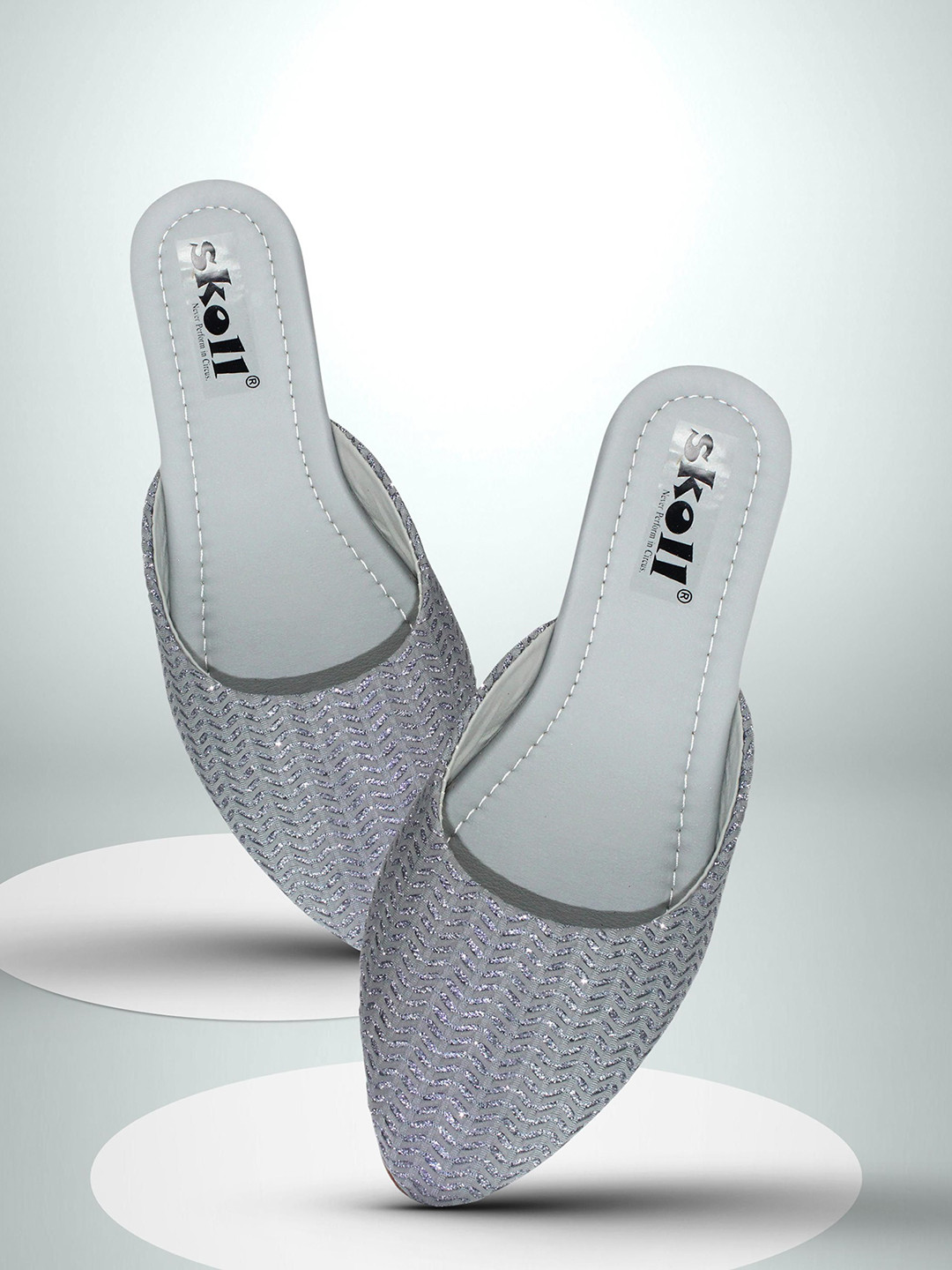 SKOLL Women Textured Mules Flats