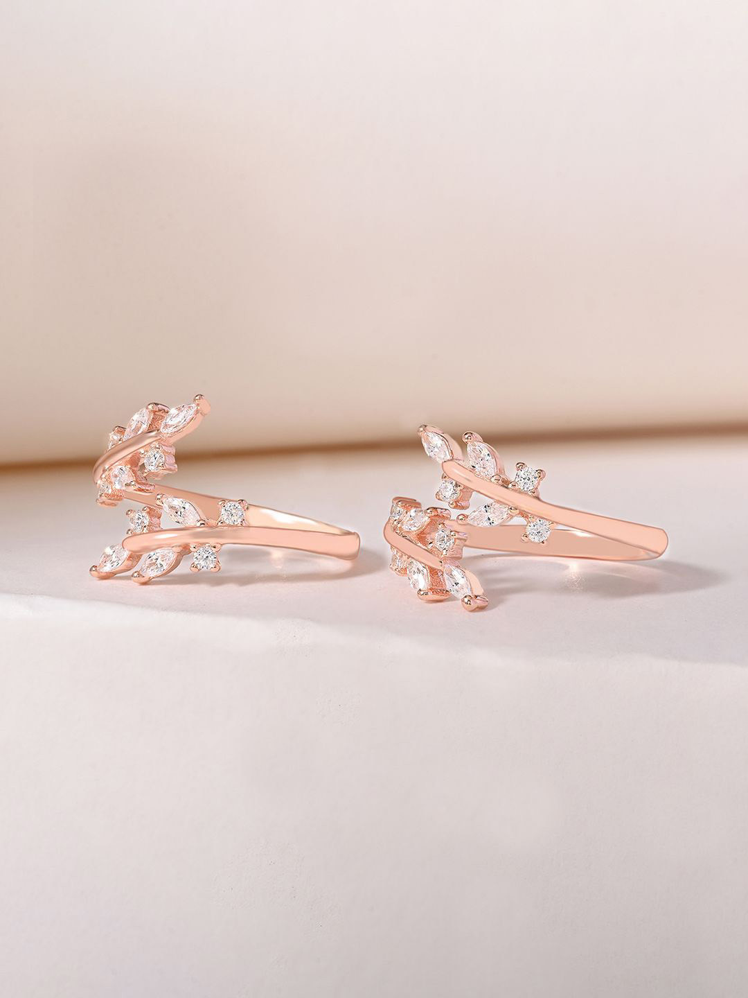 TOUCH925 925 Silver Leaf Toe Rings