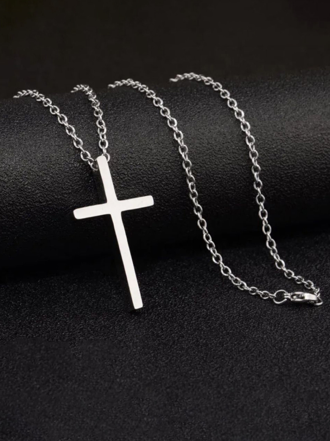 Estailo fashion Women Silver-Plated Cross Pendant With Chain
