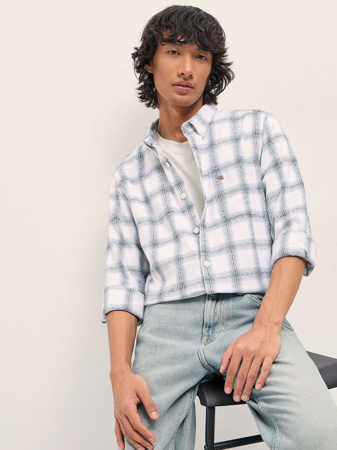 THE BEAR HOUSE Checked Flannel Slim Fit Casual Shirt