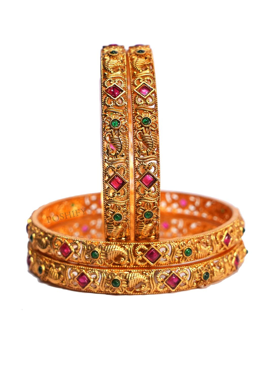 Luxury Gold Plated Pure Brass Bangles 2426-1848 Stylish Traditional Bangle
