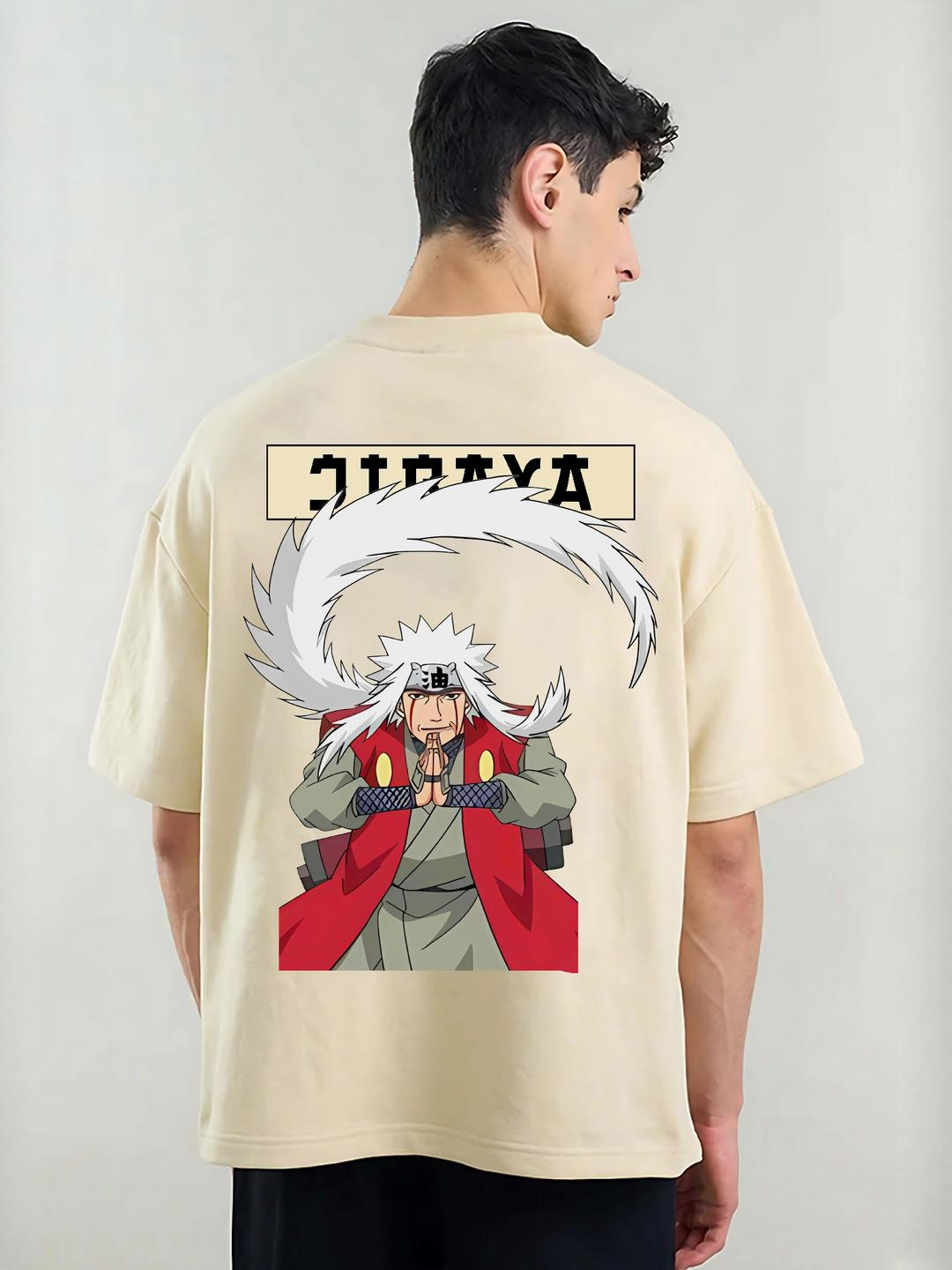 MEGAKART Jiraiya the Toad Sage Naruto Printed Oversize Tee