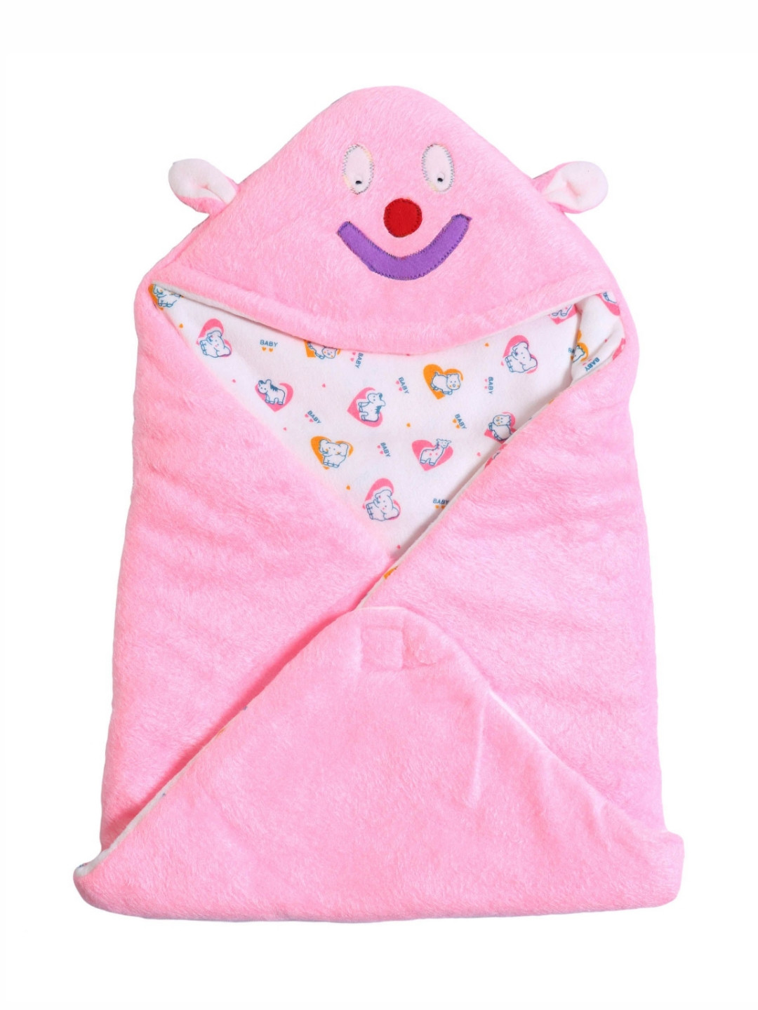FIRST SLEEP Infants Pink AC Room Hooded Baby Blanket
