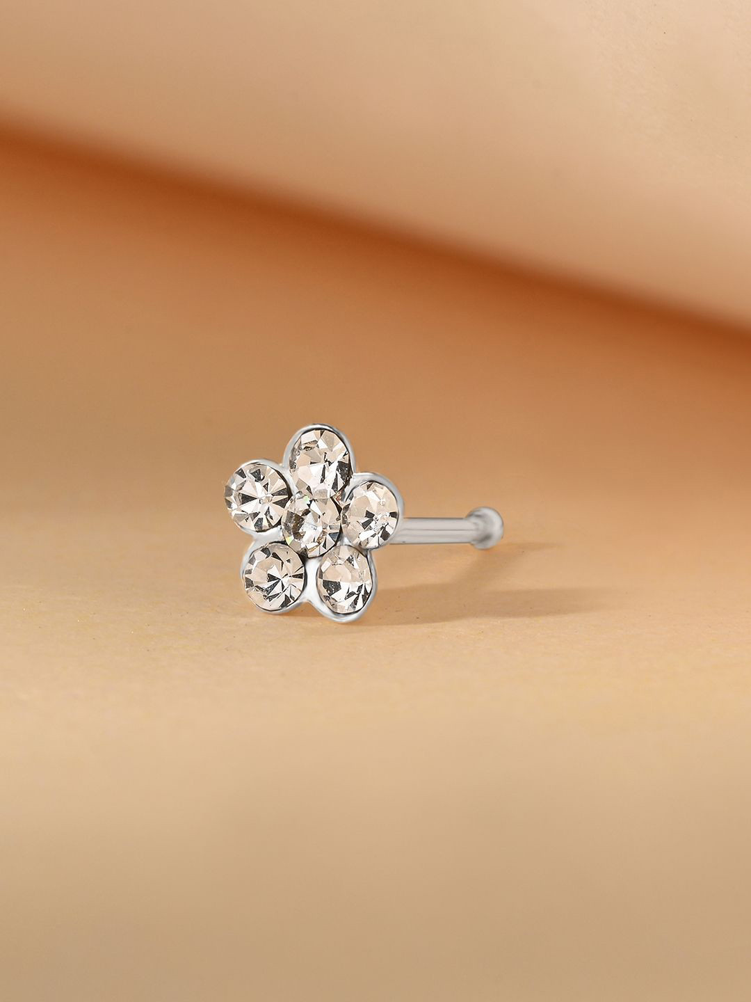 TOUCH925 925 Silver Flower Nose Pin