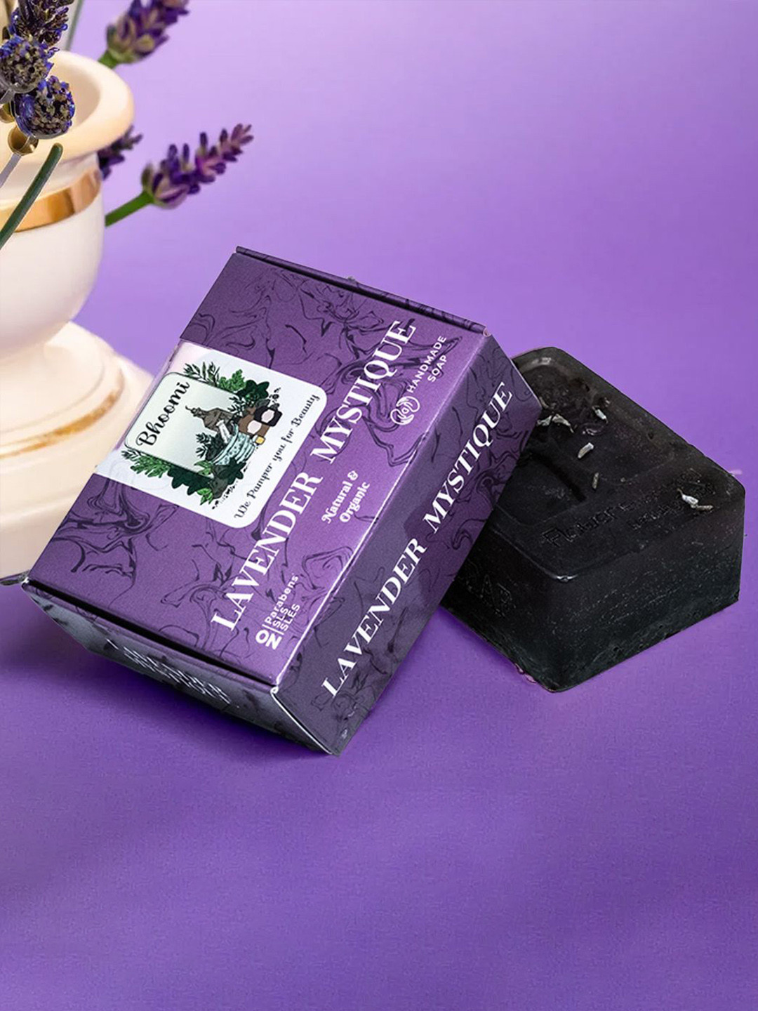 BHOOMI HERBAL INDIA Set Of 3 Lavender Mystique Soap - 140 g Each