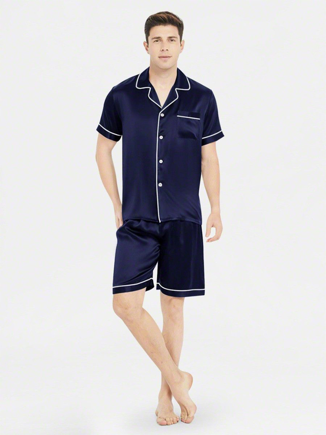 Bella Babe by SK Men Men Satin Shirt & Shorts Night suit Set