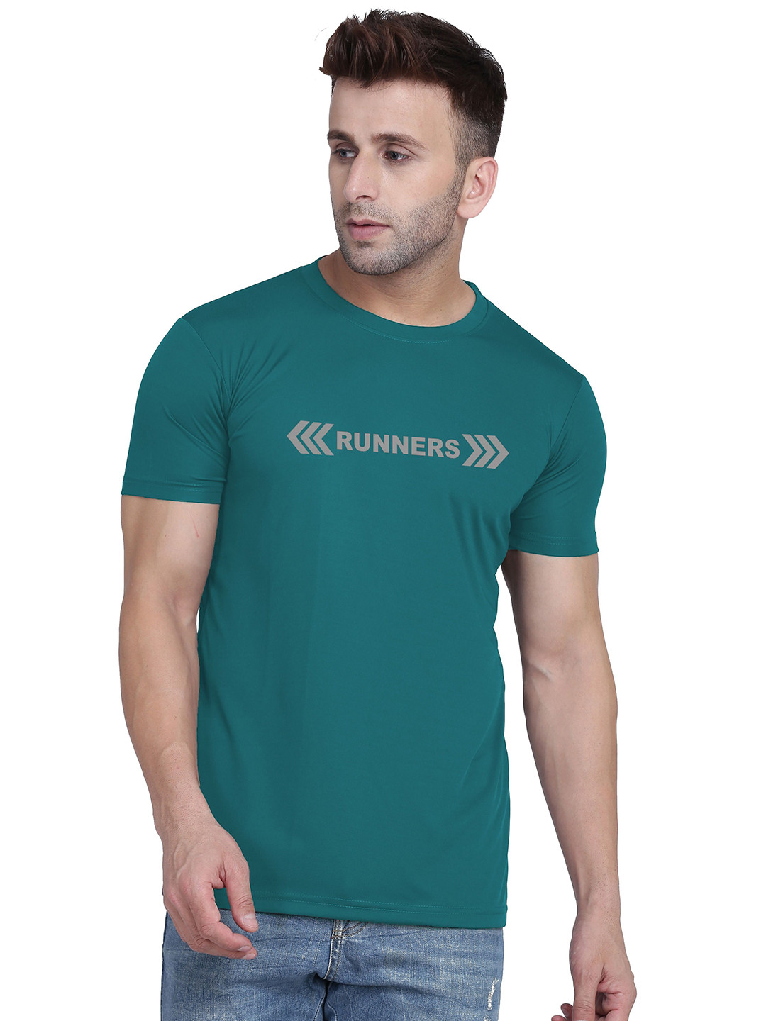 TQH Men Typography Printed Round Neck Slim Fit T-shirt