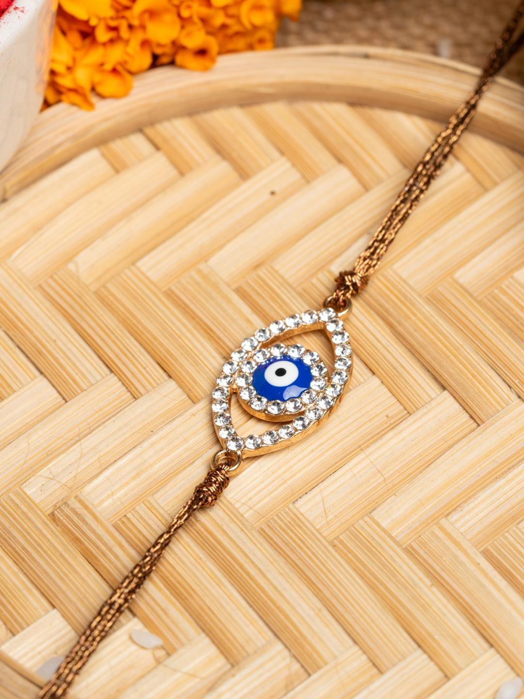 Look and Adorn Men Blue Evil Eye Rakhi