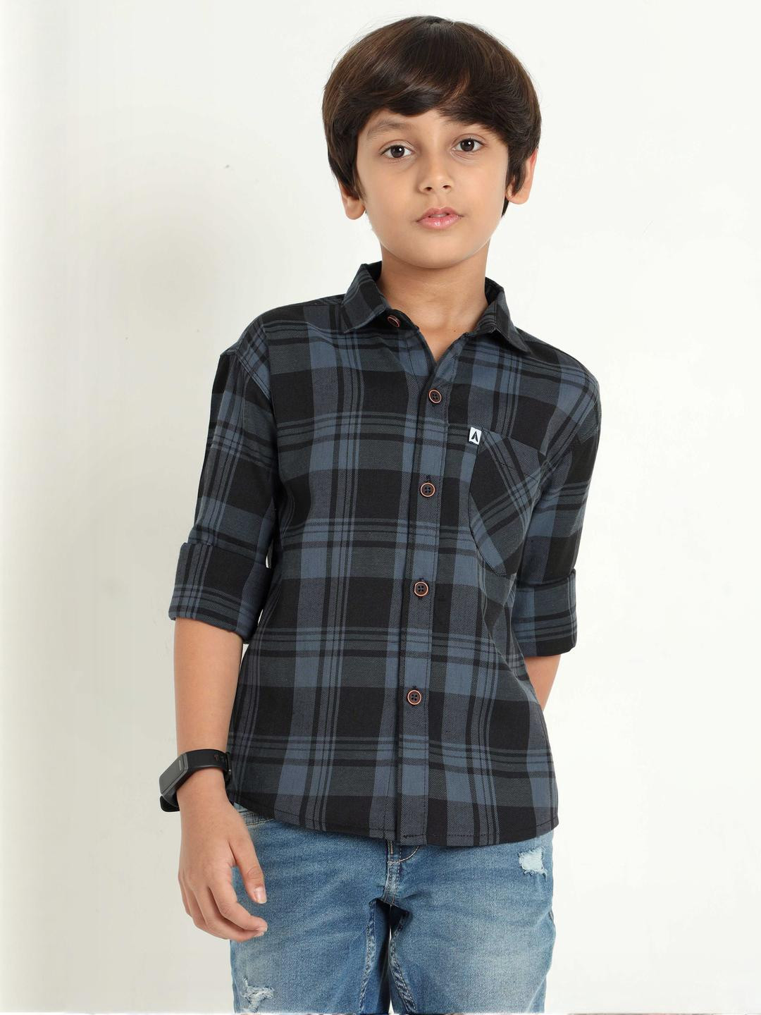 ALLWIN PAUL Kid Casual Check Shirt
