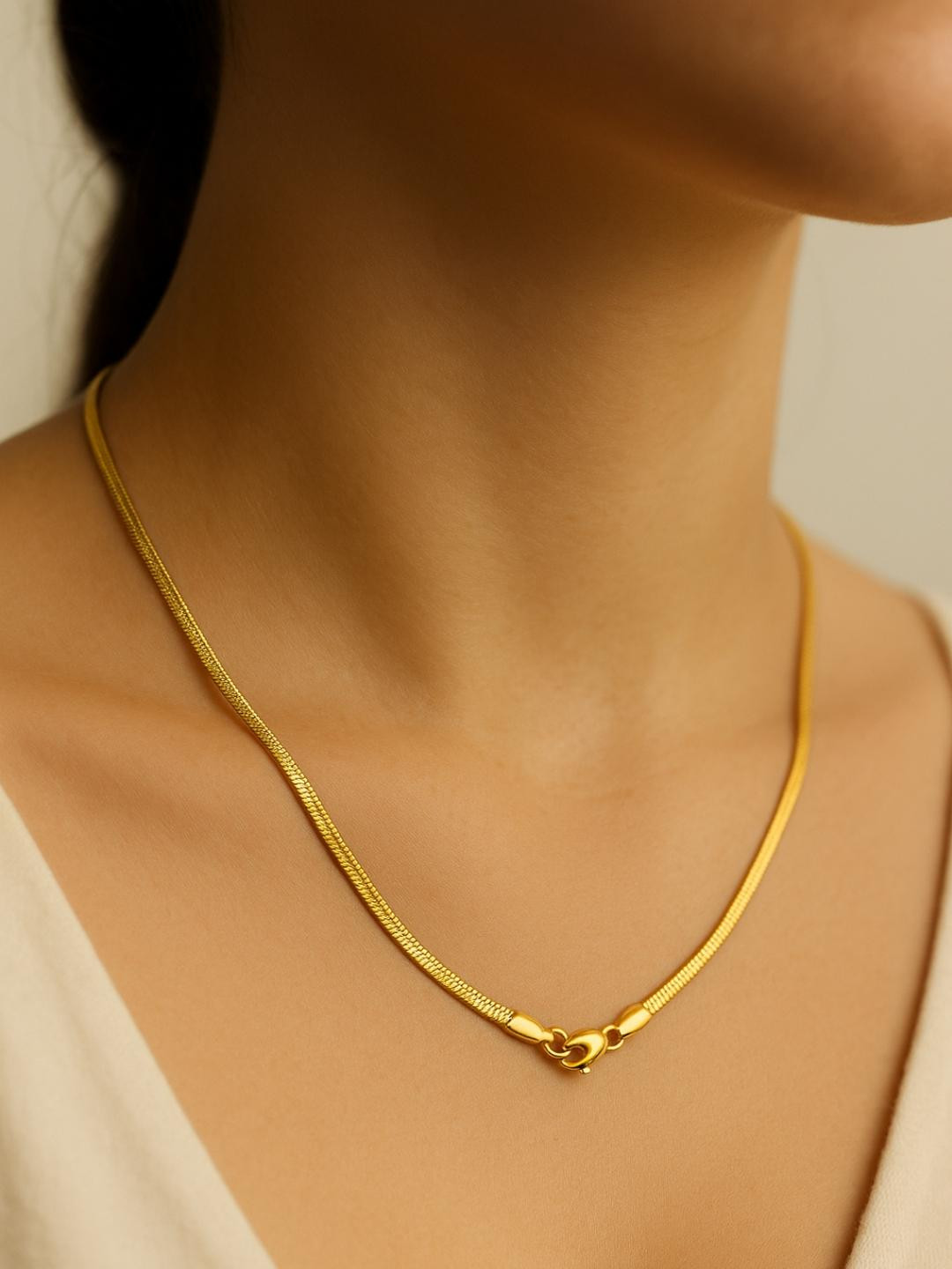 RaasRani Women Gold-Plated Stainless Steel Minimal Chain