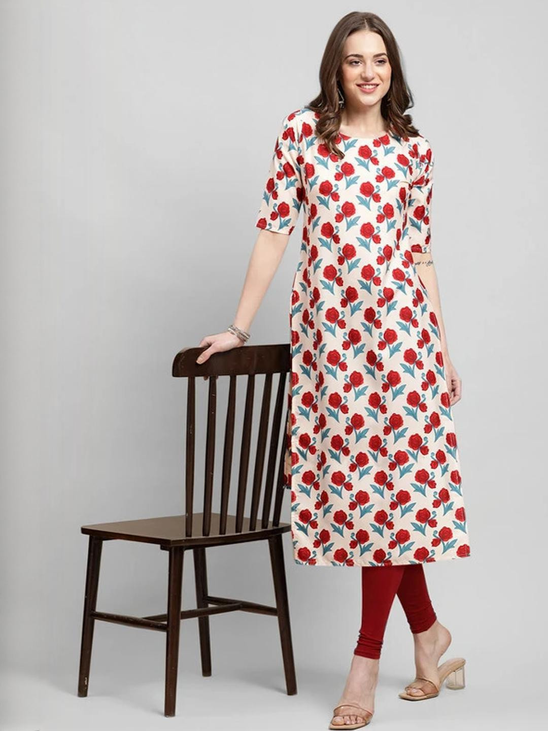 Ethnic basket Women Red Kurtas