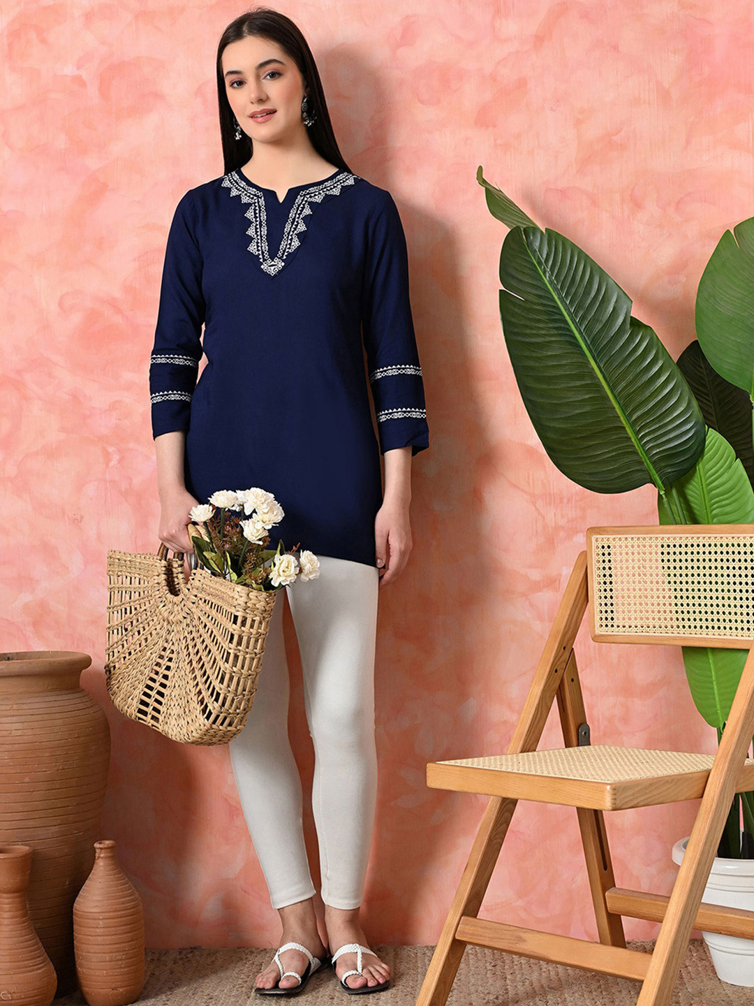 EMICA Floral Embroidered Kurti