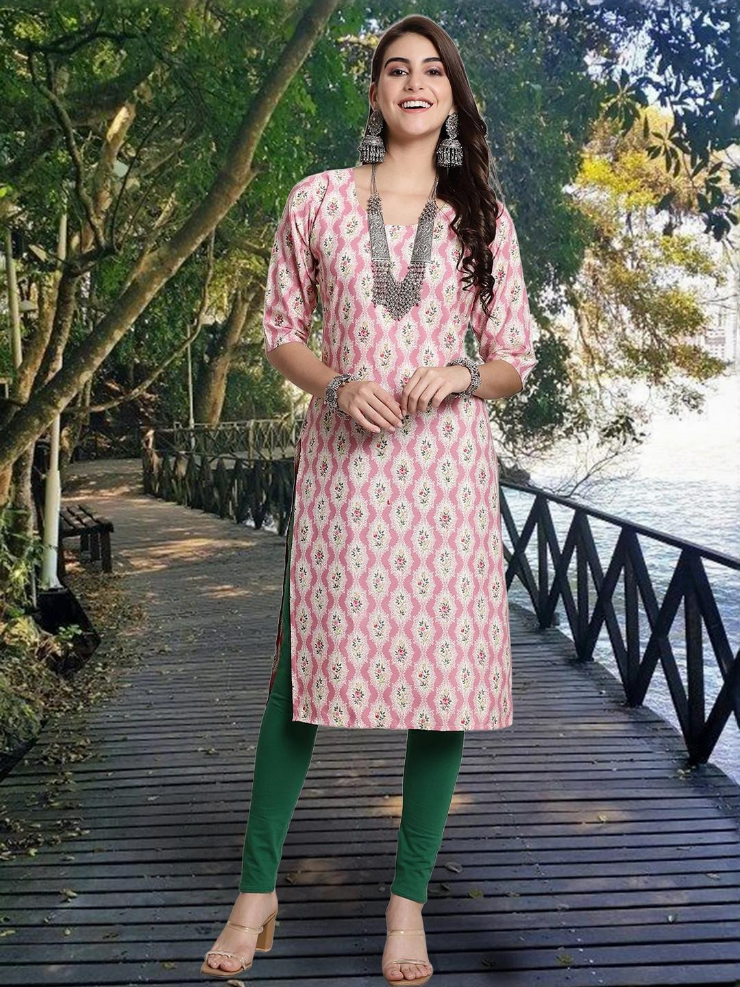 Ethnic basket Women Pink Kurtas