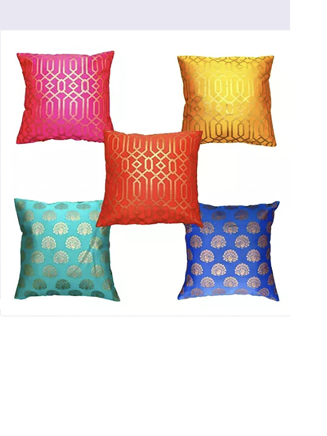 Artsilk Set of 5 Printed Cushion Cover