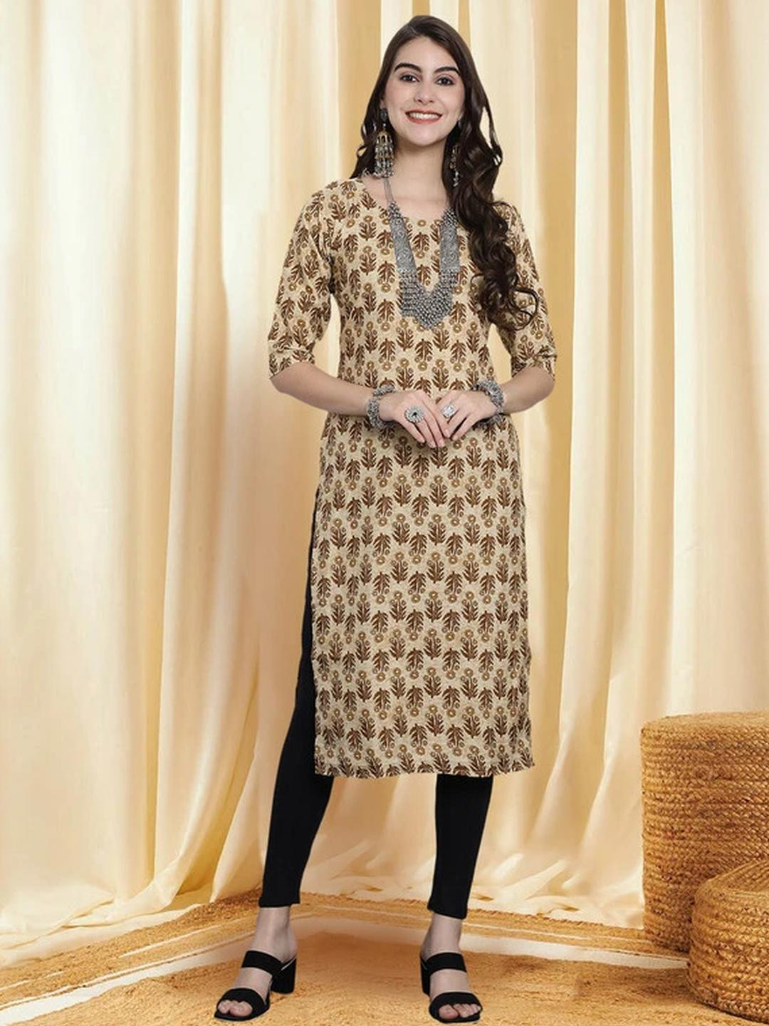 Ethnic basket Women Gold Kurtas