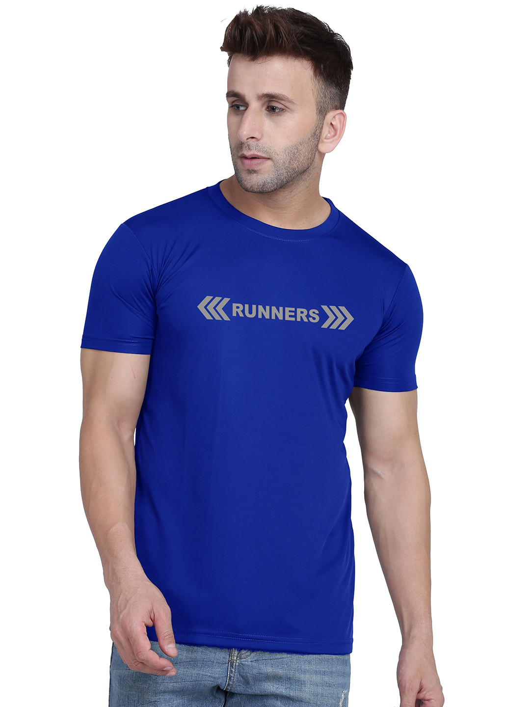 TQH Men Typography Printed Round Neck Slim Fit T-shirt