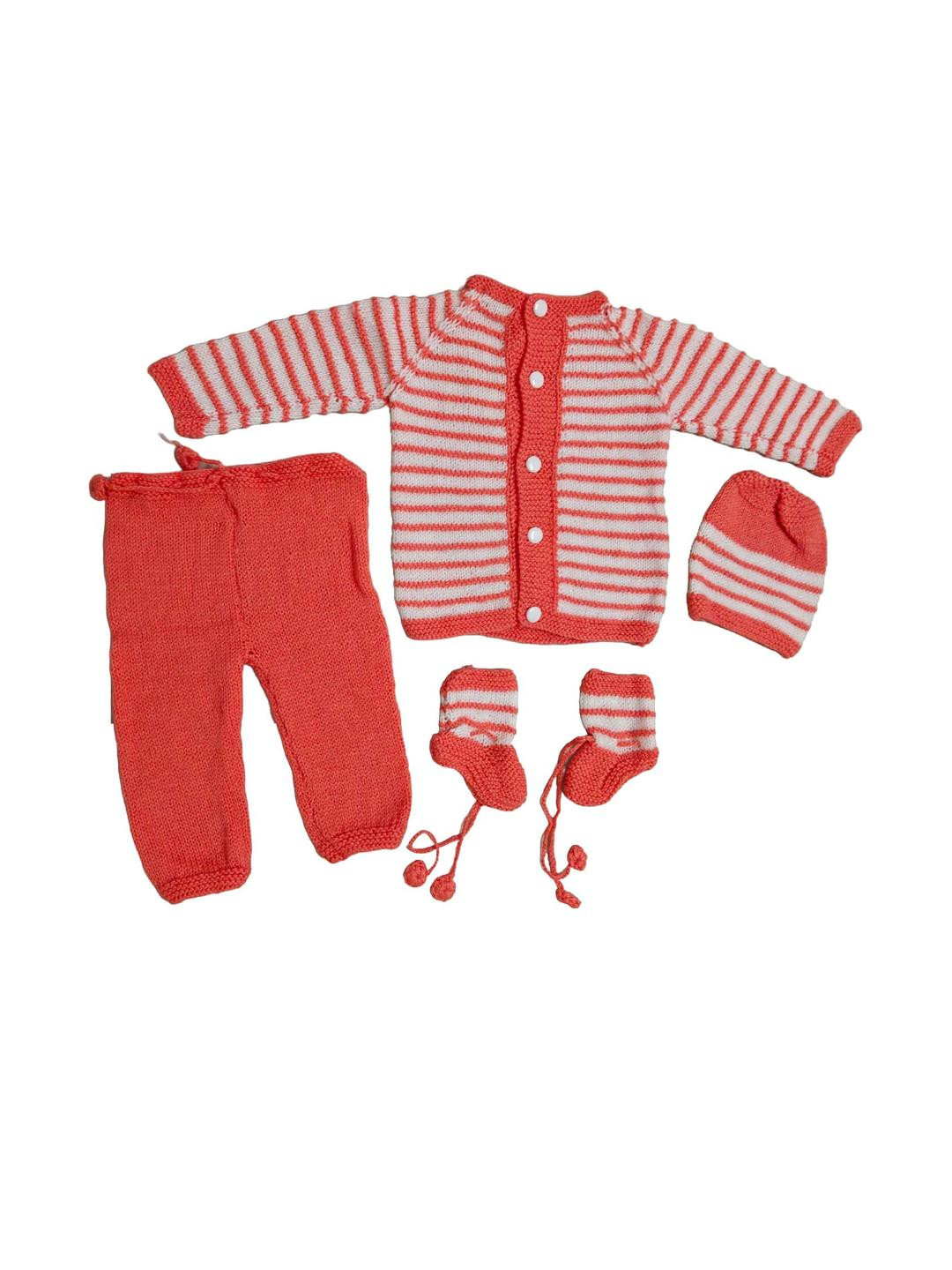 Cute Collection Knitted Woollen Sweaters Set With Cap & Pair of Socks