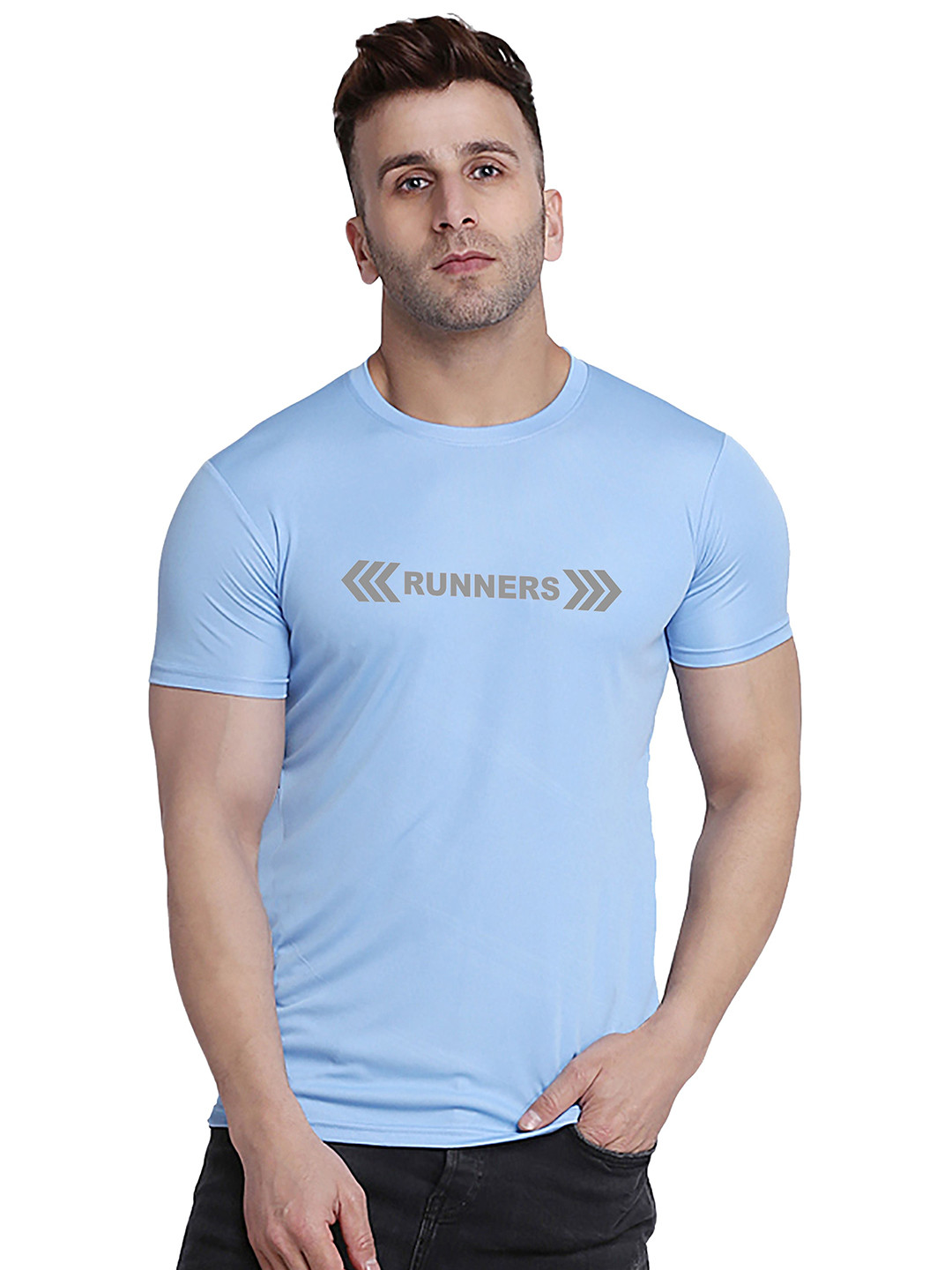 TQH Men  Printed Dri-FIT Slim Fit T-shirt