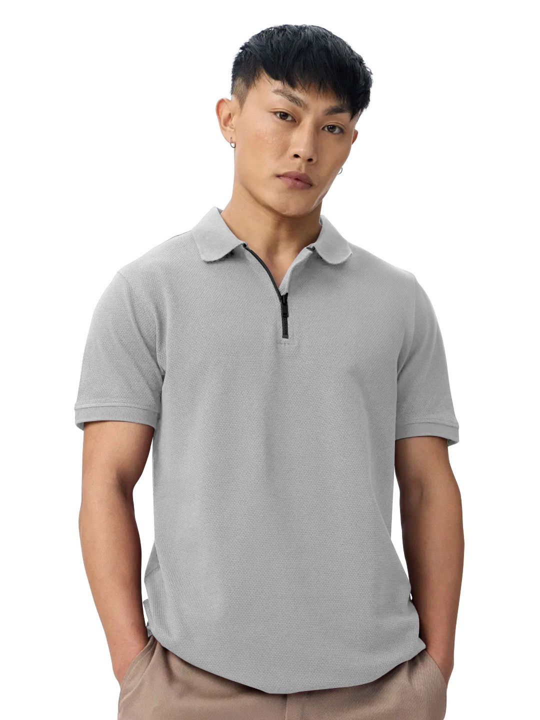 FTX Men Polo Collar Zipper T-shirt