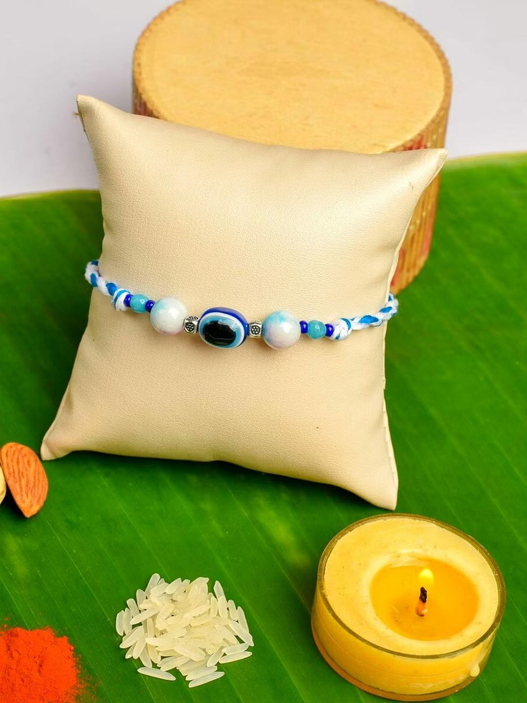 Look and Adorn Unisex Blue Evil Eye Rakhi