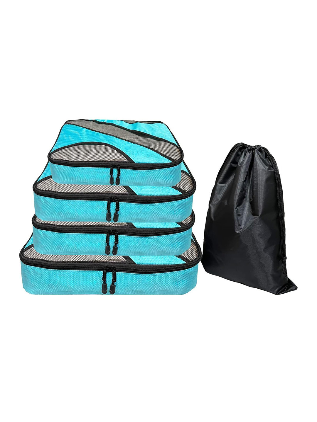 AUGEN Blue & Black 5 Pieces Travel Luggage Organizers