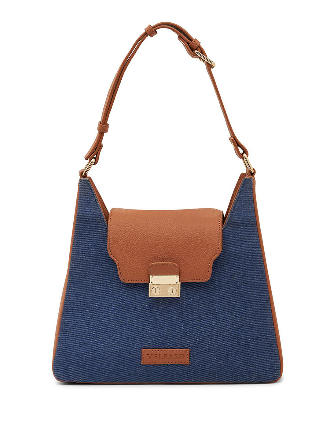 Velpaso Women Colourblocked Structured Buckle Detail Shoulder Bag