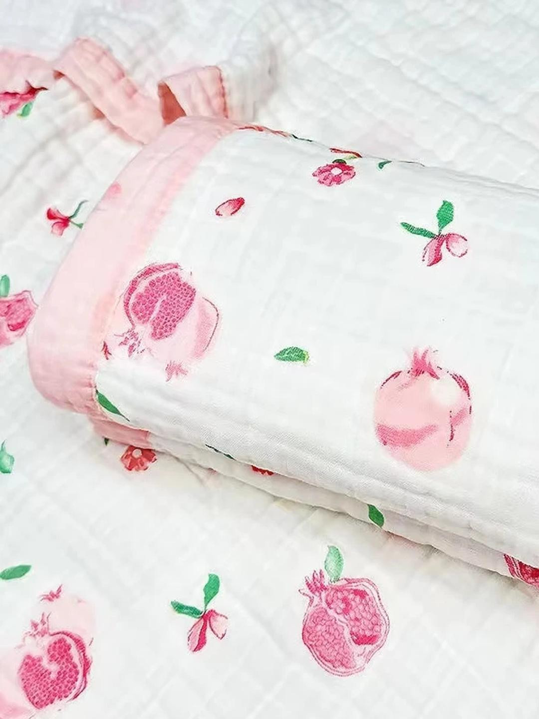 Baby Station White & Pink Mild Winter 350 GSM Blanket
