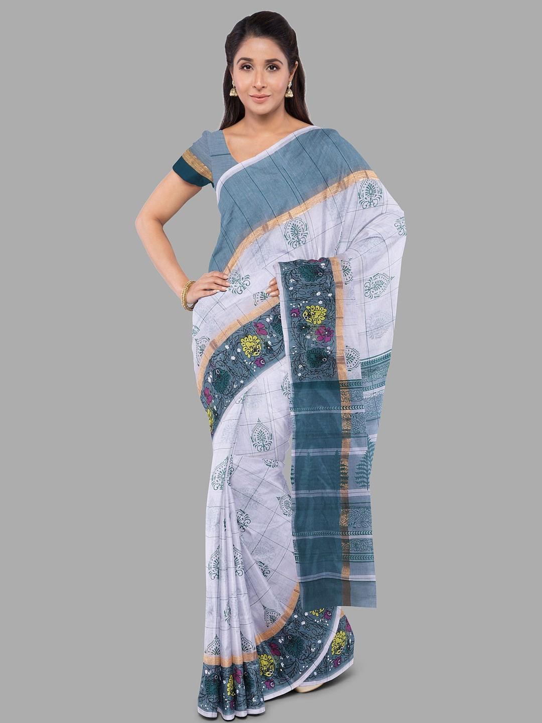 The Chennai Silks Printed Pure Cotton Handloom Kovai Saree