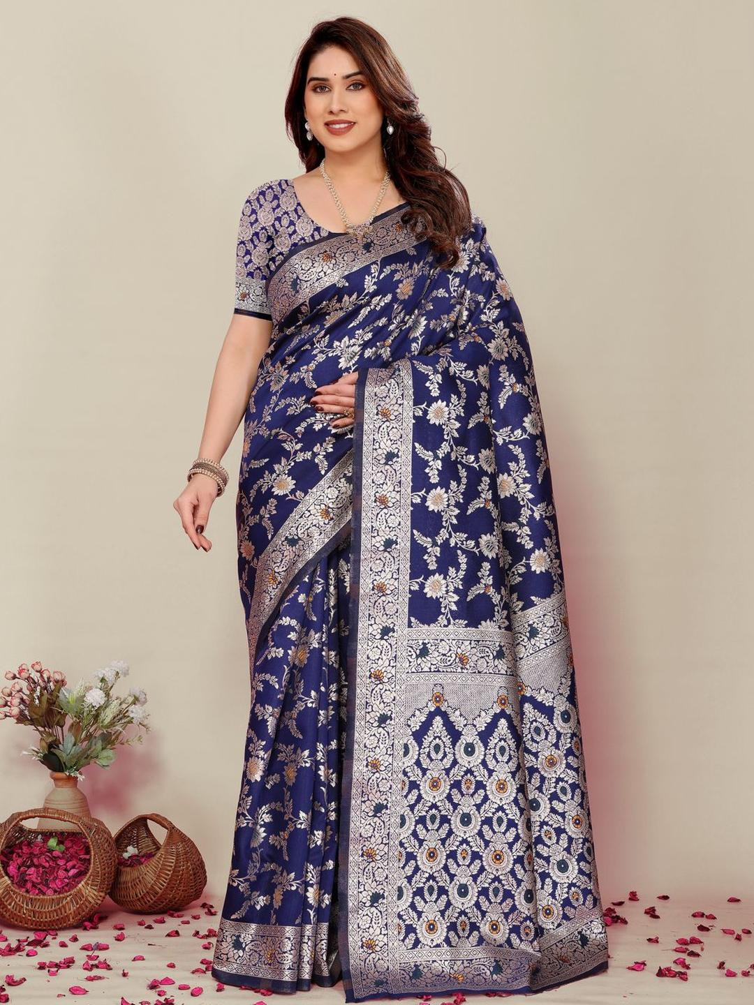 Moda Rapido Ethnic Motif Woven Design Zari Saree