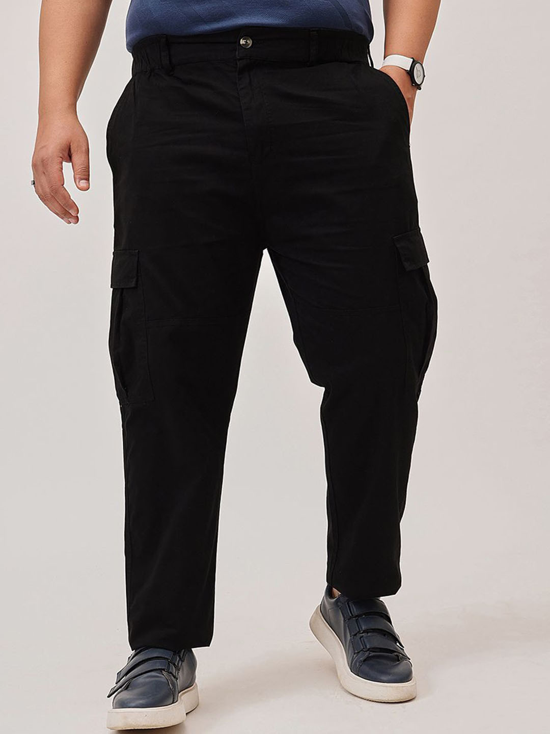 UNSTD Men Plus-Size Airmax Mid-Rise Stretchable Casual Trousers