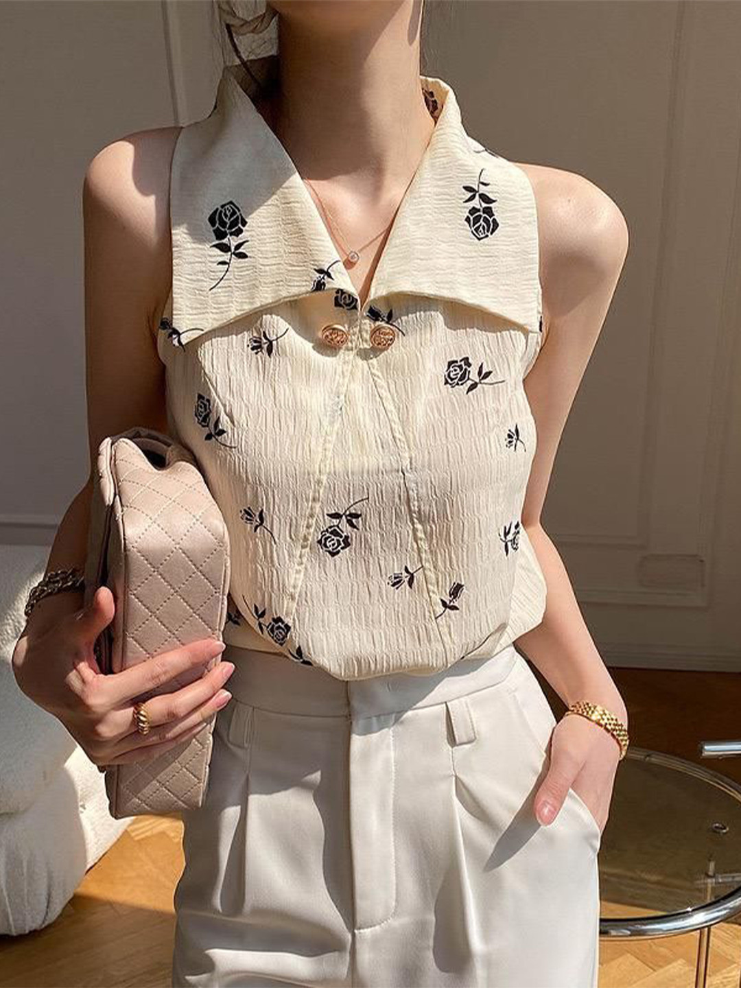 Miss Mosa By Akanksha  Off White Jole Statement Formal Top